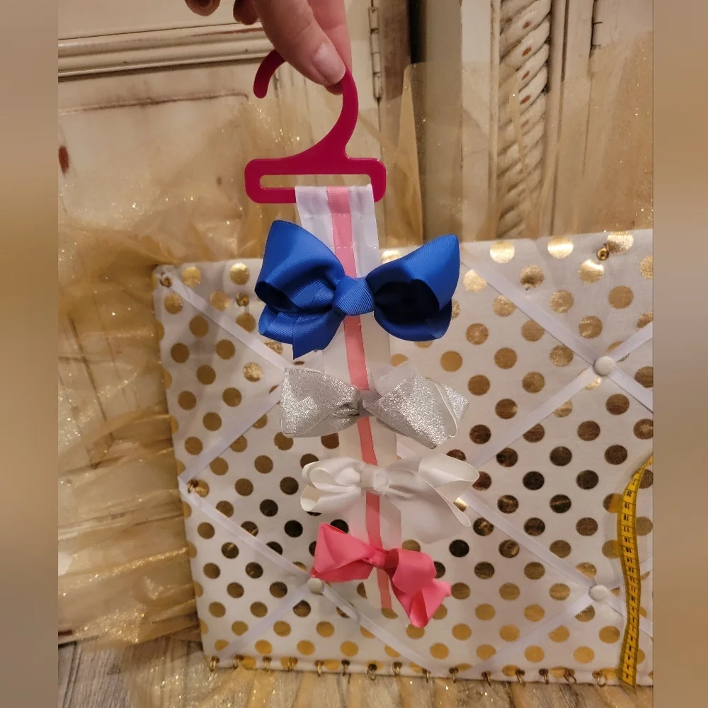 Colorful Bow Hair Clips And Holder